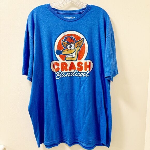 Crash Bandicoot Mens Graphic Tee T-Shirt- Size XXL Blue - Picture 1 of 3